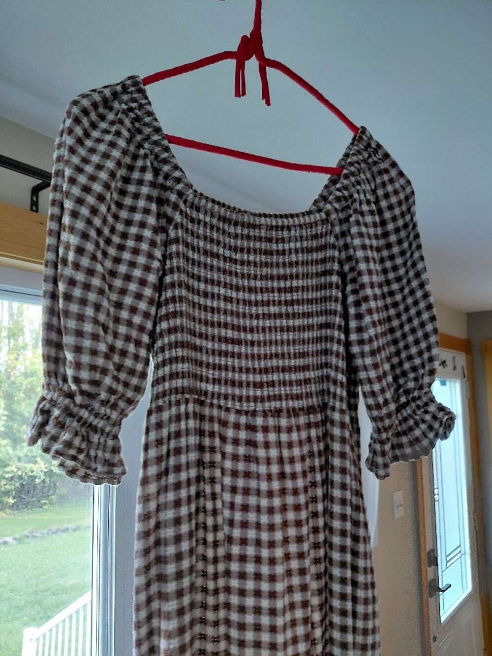 Madewell XS brown gingham dress 100% cotton - Picture 2 of 7